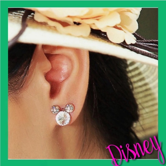 Disney Bowtiful Stud Earrings, large, crystal, silver-plated, New in Box - Picture 10 of 10